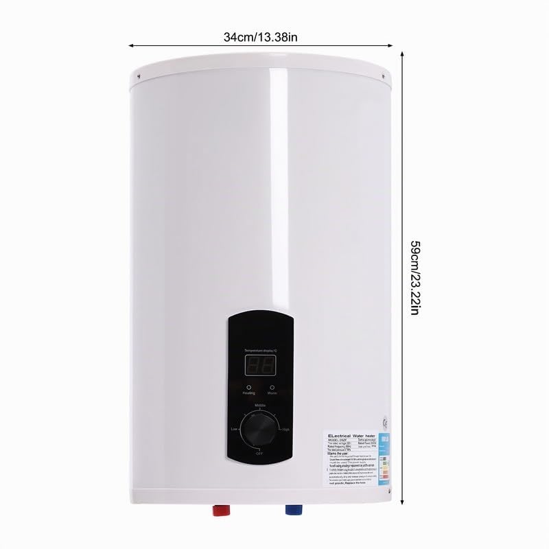 Calentador De Agua Eléctrico De 30 Litros Para Cocina Y Baño, Termo Eléctrico Compacto Con Indicador LED Y Control De Temperatura