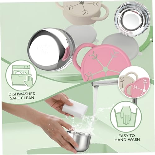 Vasos para refrigerios de acero inoxidable para evitar derrames de comida infantil 6