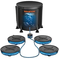 Spider Farmer Gravity-Fed Self-Watering System, 4-Pack Auto Watering System with 13 Gallon Reservoir, 4 Fabric Pot Base for Indoor Plants, Grow Tents, Greenhouses