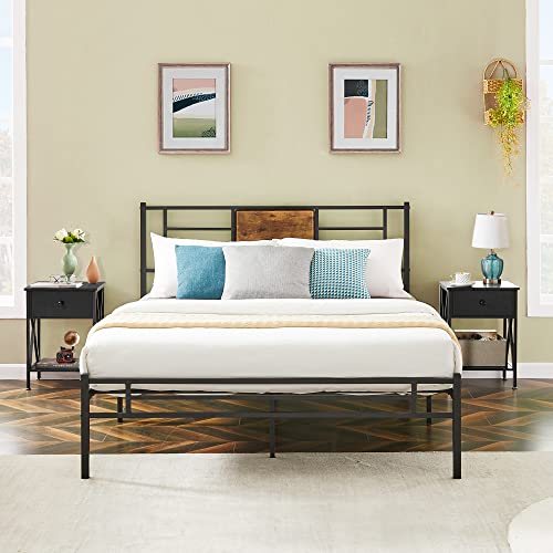 Vecelo NS01TABLE-BLK-A2 Nightstands Set Of 2, Modern Bedside End Tables, Night Stands With Drawer And Storage Shelf For Living Room Bedroom thumb #5