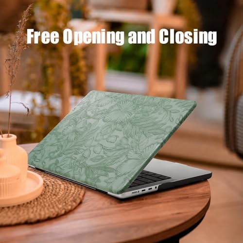 Funda MacBook Air 13 M1 carcasa rígida de plástico con textura de piel y protector teclado 7