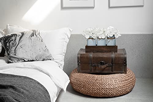 Mkono Mason Jar Centerpiece Decorative Wood Tray with 3 Painted Jars Artificial Flowers Rustic Country Farmhouse Fall Decor for Coffee Table Dining Room Living Room Kitchen - Image 3