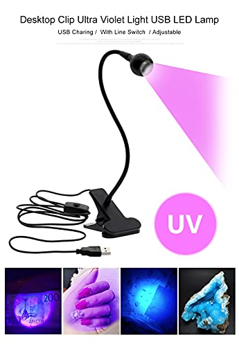 D&eacute;tecteur de tr&eacute;sorerie UV et lampe de bureau clip LED rechargeable - 4