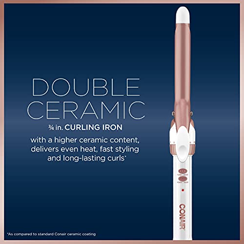 Conair CD700CSR Double Ceramic 3/4-Inch Curling Iron, ¾-Inch Barrel Produces Tight Curls – For Use On Short To Medium Hair thumb #1