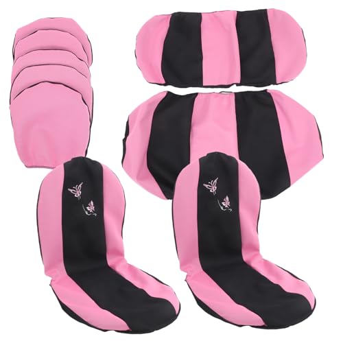 Couvre-siège auto polyester rose et housse complète robuste pour protection intérieure voiture