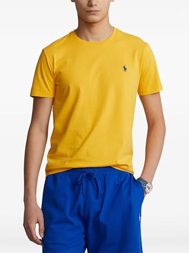 Image of Polo Ralph Lauren Mens Crew-Neck T-Shirt (Medium, Gold (Navy Pony))