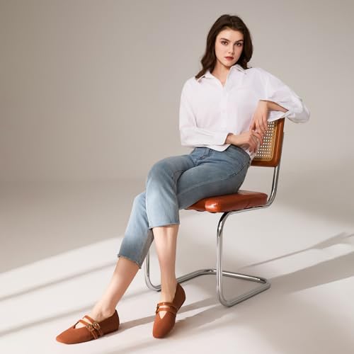 Ballet Flats Shoes for Women Slip On Mary Jane Mesh Flats Adjustable Strap Rounded Toe Dressy Ballerina Dance Shoes for Women4