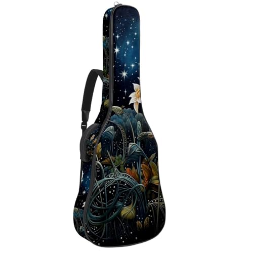 Sac de guitare acoustique 40/41/42 pouces étanche à motif plantes étoilées