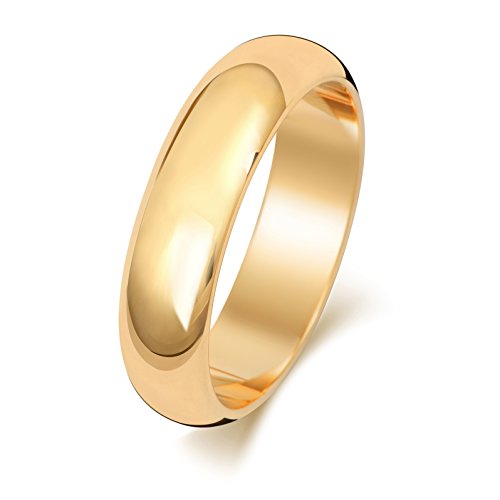 Bague de Mariage Unisexe en Or Jaune 375 Forme D pour Sceller Votre Union