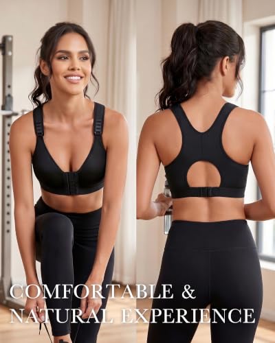 Image of Lemorosy Women's Front Closure Posture Support Wireless Bra | Back Smoothing, Non Padded, Full Coverage, Comfortable