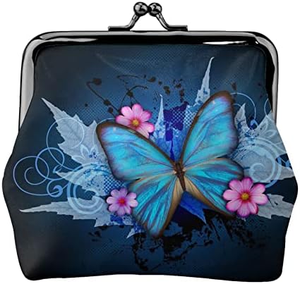 Coin Purse Butterfly for women men Wallet Bag Change Pouch small size with Kiss-Lock Clasp Closure Buckle Wallet