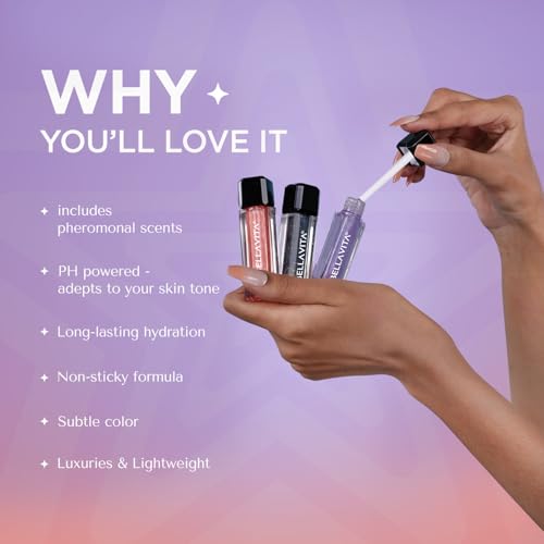 Image of BELLAVITA Mini Lip Gloss Set of 3 | 2ml each | Gift Set | Color Changing Based on pH | Glossy Finish | Hydrating & Non-sticky | Lip Gloss for Women