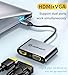 USB C to HDMI VGA Adapter for Dual Monitors, USB C to VGA, USB Type C to HDMI Hub Extend 4K HD Display Video Converter for MacBook, iMac, iPad Air/Pro, iPhone 15/16, XPS and More