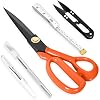 Professional Tailor Scissors Heavy Duty - Multi-Purpose Sewing Fabric Scissors for Leather Cutting Industrial Sharp Shears Home Office Arts, and Crafts (9 Inch) Orange