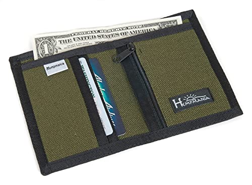 Hemp Bi-fold Wallet – Moss Green – One Size2