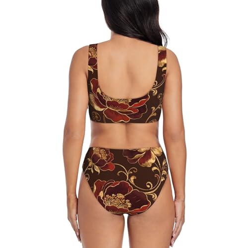 Bikini taille haute ensemble 2 pièces au design rétro confortable - 4