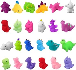 DIYDEC 24PCS Mochi Squishy Toys, Mini Kawaii Dinosaur Squishies Soft Fidget Toys Stress Squeeze Toys Party Bags Filler for Boys Girls Birthday Gifts