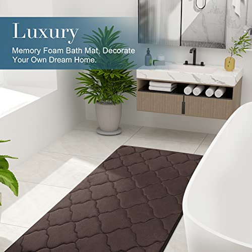 OLANLY Memory Foam Bath Mat Rug 59x34, Ultra Soft and Absorbent Bathroom Rugs, Non-Slip, Comfortable, Machine Washable Bath Carpet for Bathroom Floor, Tub, Shower and Home Decor Accessories, Brown by OLANLY - Image 6