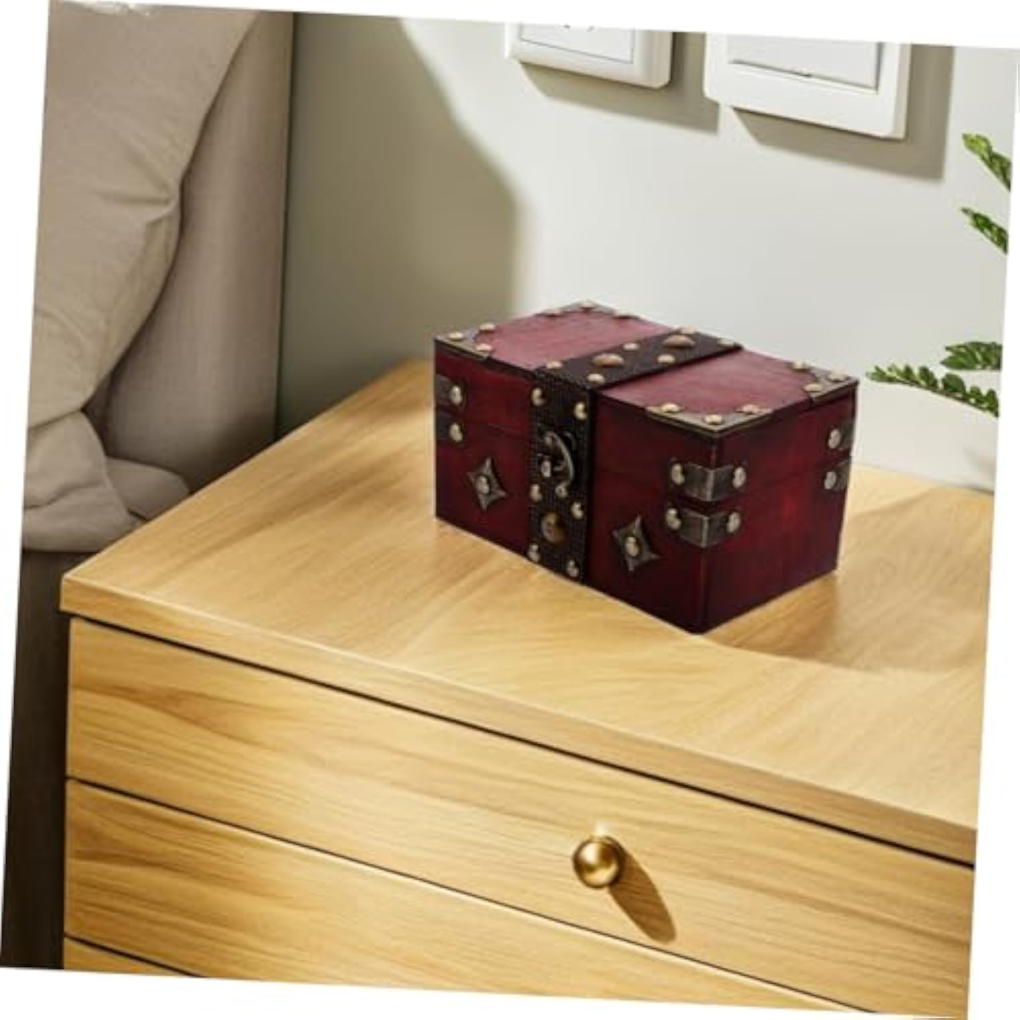 Vintage Wooden Jewelry Box Organizer, Retro Design
