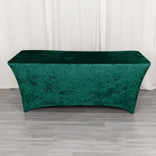 Efavormart 6ft Hunter Emerald Green Crushed Velvet Stretch Fitted...