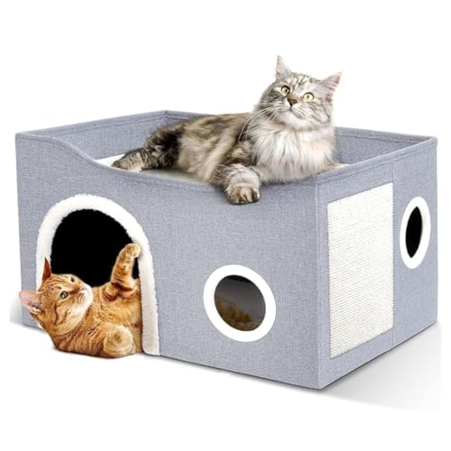 Casinha Cama Dobrável Portátil Cães Gatos Arranhador Bolinha