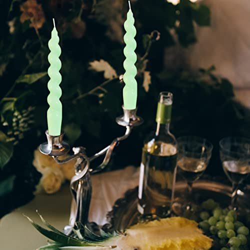 2-Pack Of High-Performance, Long-Lasting, Smoke-Free & Drip-Free Spiral Wax Candles - Ideal For Relaxation, Ambiance, And Special Occasions - 5 Hour Burn Time, 7.5 Inches Tall (Green) #TOP7