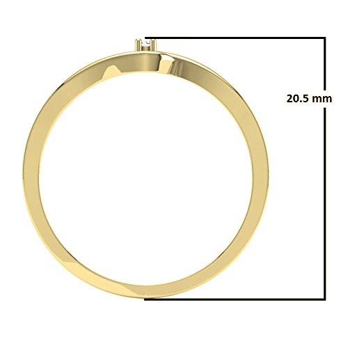 Dazzlingrock Collection 0.0tw 10K Solid Gold Round Cut Diamond Womens Bridal Bypass Solitaire Promise Ring 5