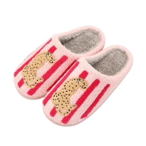 Image of LNERIP Animal Slippers Fruit Slippers Plant Slippers Various Cartoon Patterns Fluffy Soft Memory Foam Retro Indoor Outdoor Home Couple Shoes