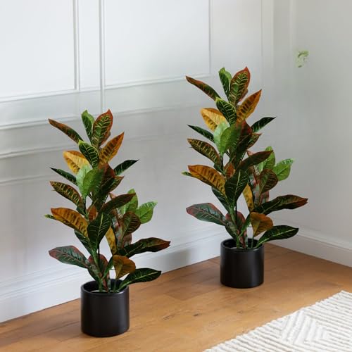 Image of Kayra Decor 2 Feet Artificial Croton Plant with Pot for Home Decor