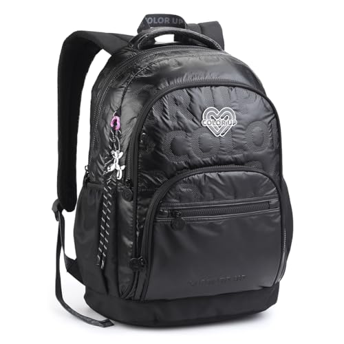 Mochila Color Up Costa Menina Escolar Feminina Juvenil (Preto)