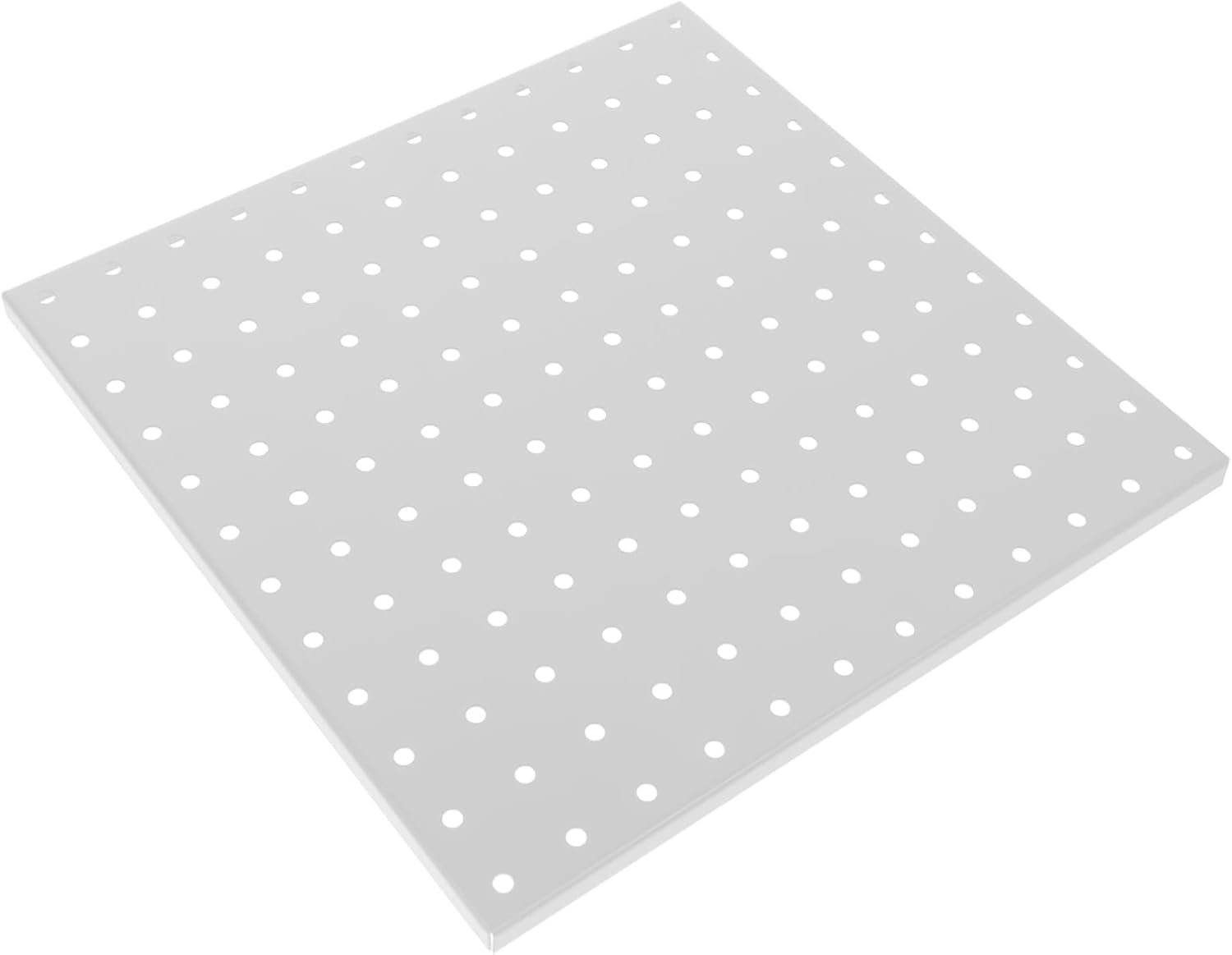 Metal Pegboard Wall Organizer Panels Easy to Install Storage for Tools Crafts and Garage Accessories White Metal Design for Home and Workshop Use