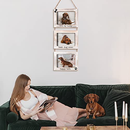 Oksqw Dogs Wall Picture Frame 5X7 Collage 3 Photo Frame Picture Gallery With String Husky Dog Shepherd Dog Or Pet Picture Frames Memorial Display Frame On Ropes Gifts For Wall For Home And Office… #TOP5