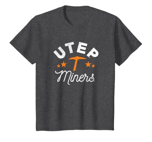 University of Texas El Paso UTEP Miners Logo T-Shirt, Youth, Dark Heather Grey, 4T