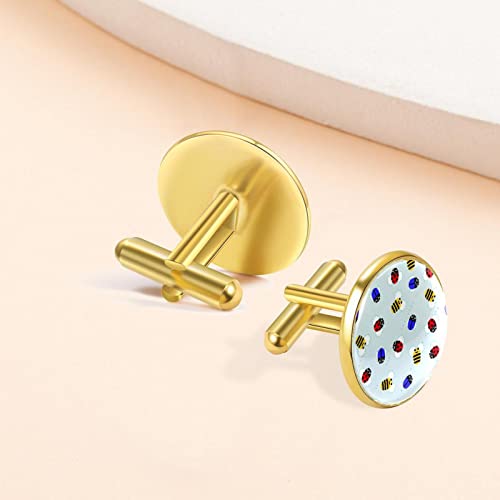 lieveheersbeestje en bij Manchetknopen voor mannen set gepersonaliseerd - Image 8