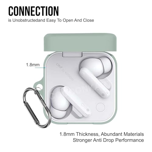 Image of Soft Silicone Case Cover for CMF by Nothing Buds Pro 2 | Buds 2 | Buds 2 Plus (Light Green)