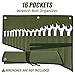 ROCKCOON Wrench Roll Organizer 16 Pockets, Wrench Pouch Roll Up with Water Proof Oxford Cloth, Tool Roll Bag for Wrenches Organization, Green