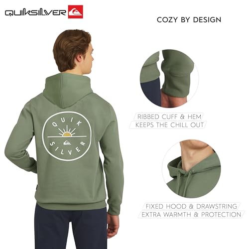 Quiksilver Men's Regular Fit Super Soft Fleece Midweight Pullover Hooded Sweatshirt - Image 5