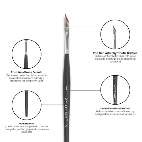 Image of Miniature Fine Detailing Thin Brush Set of 14pcs, Brushes for Acrylic, Oil, Watercolor & Gouche Painting, Ideal for Beginner & Professional, Wooden Handle Synthetic Bristle