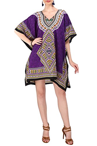 Miss Lavish Women's Short Kaftan Kimono Tunic Dress Evening Free Size Red