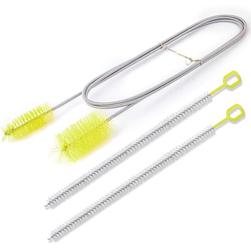 Image of Flexible Drain Brush, 66 inch Extra Long Pipe Cleaners with 2 Pcs Straw Brush