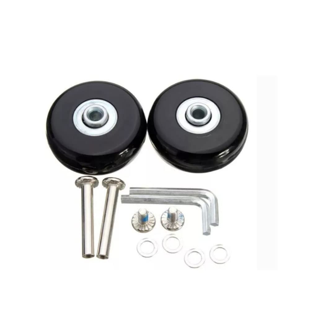 BDHI2pcs 50x18mm Luggage Suitcase Replacement Wheels Wheel Mute Wheel Rubber Swivel Caster Wheels Bearings Repair Kits with Axles Screws Repair Tool for Luggage Suitcase(H34-1)