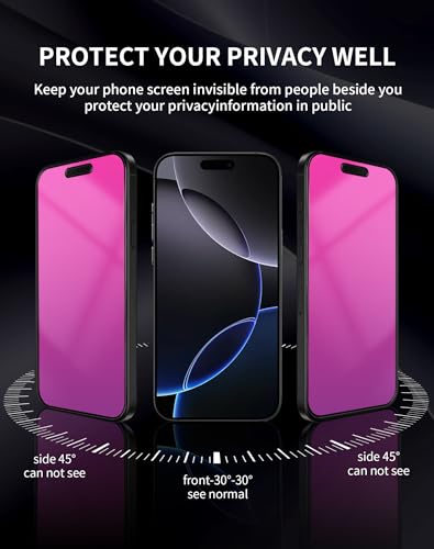 Image of 2 Pack Gradient for iPhone 17 Pro Max Privacy Screen Protector for iPhone17ProMax 6.9inch Tempered Glass [Auto-Installation] Anti Spy Anti Blue Light Eye Protection HD Clear Anti-Scratch No Bubble