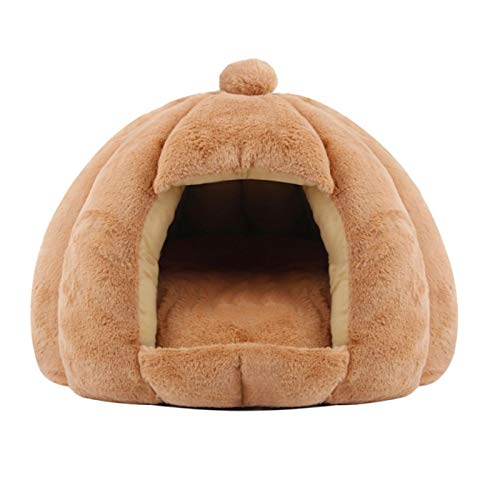 Obobb Cama para gatos, cama quente para gatos e cães, cama para animais de estimação semi-fechada, f