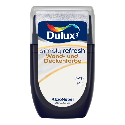 Dulux Simply Refresh Wand- und Deckenfarbe - Weiß – Tester 30 ml - Erfrischende, langlebige Innenfarbe für ein schönes Zuhause