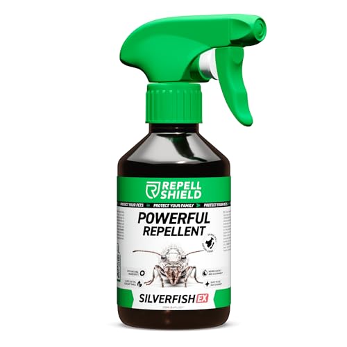RepellShield Silverfish Repellent Spray - Natural Peppermint Oil, Pet-Safe, Non-Toxic, High Efficiency Pest Control for Homes, Mint Scented, Versatile, Indoor & Outdoor Eco-Friendly Eradication, 250ml
