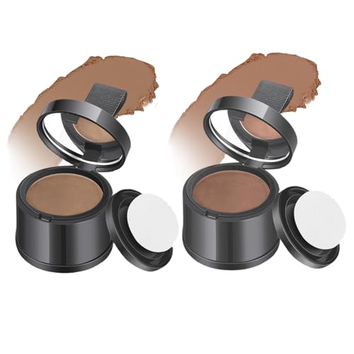 Colore dei capelli per ritocco della radice, 2 pezzi Polvere per ritocco della radice Polvere per attaccatura dei capelli antivento e resistente al sudore per donne e donne Correttore naturale antima