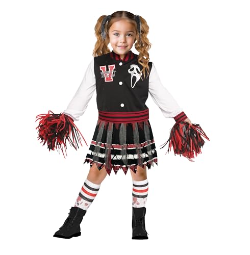 Fun World Girls' Ghost Face Scream for the Team! Costume, 3T-4T