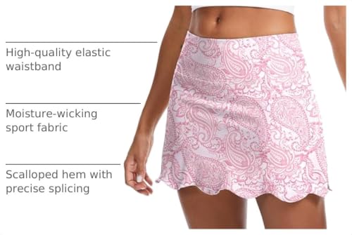 Image of M MOTEEPI 14 inch Scalloped Hem Skorts for Women with Pockets High Waisted Tennis Golf Athletic Skirt with Shorts 2026