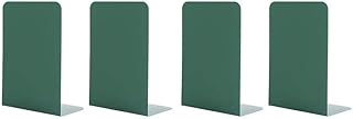 FEANG Fermalibri 4pcs Bookends Verde Metallo Bookend for Ripiani creatività Bookends for Home Office Heavy Duty Book Ends Antiscivolo Libro Stopper Reggilibri
