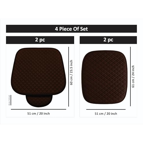 Image of AURAFRESH Car Seat Protector Cushions Cover, Airbag friendaly. (Brown, 4PC Driver & CO-PASSANGER SEAT)